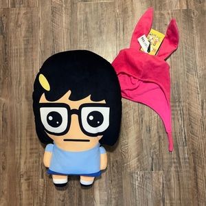 BOBS BURGERS Tina pillow and Louisa hat NWT